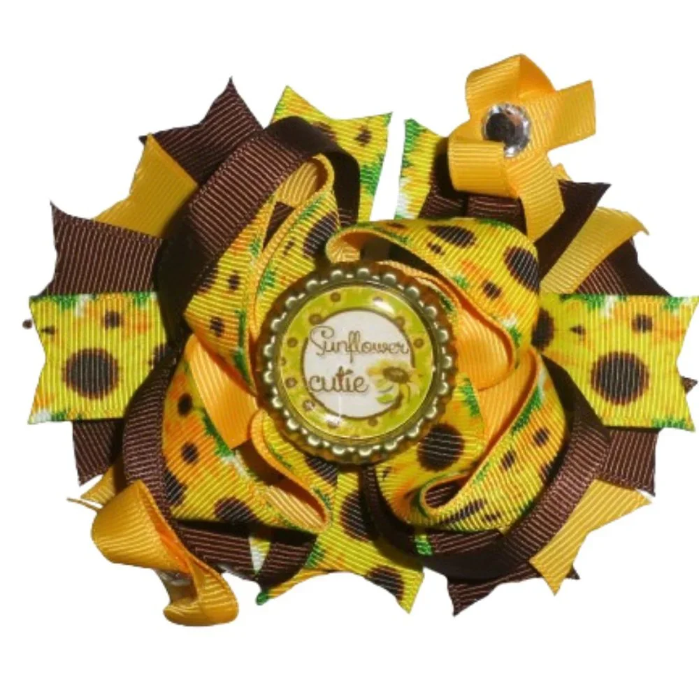 Sunflower Girls 5-Inch Hair Bow Clip